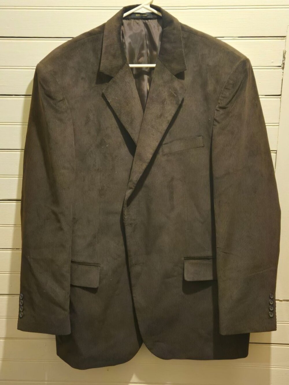 George Suit Coat Mens XXL Brown Corduroy Lined Notched Pockets Two Button Jacket